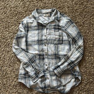 Hollister boyfriend fit blue flannel size small